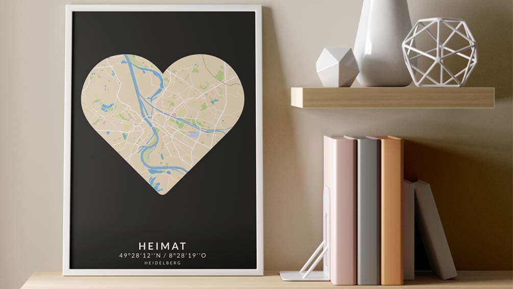 Personalisierte Stadtkarte für Paare